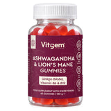 Bottle of 60 berry-flavoured Ashwagandha and Lion’s Mane gummies