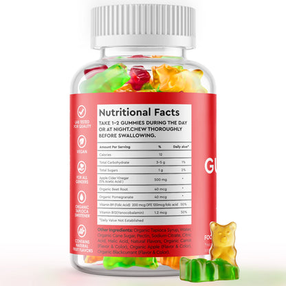 Keto ACV gummies ingredients - organic apple cider vinegar beetroot