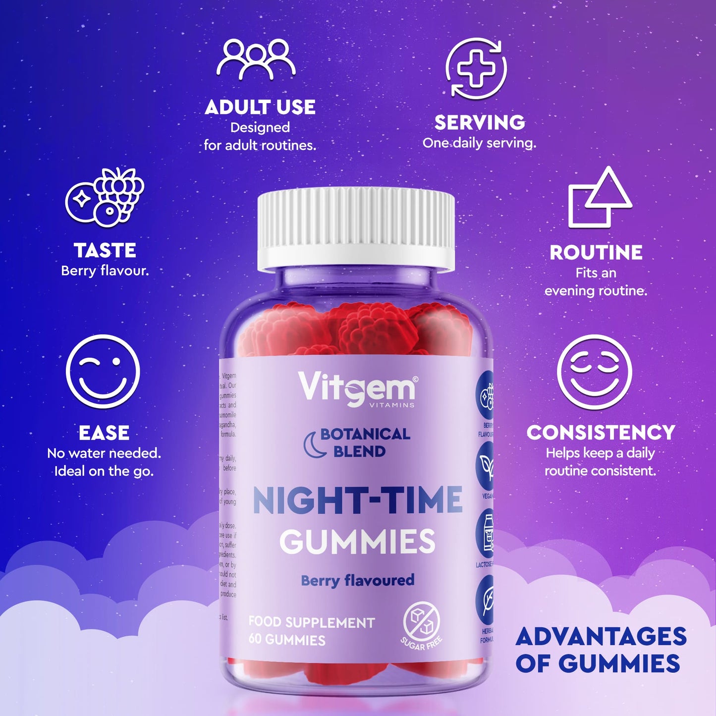 Sleep gummies berry flavoured - vegan gummy vitamins UK