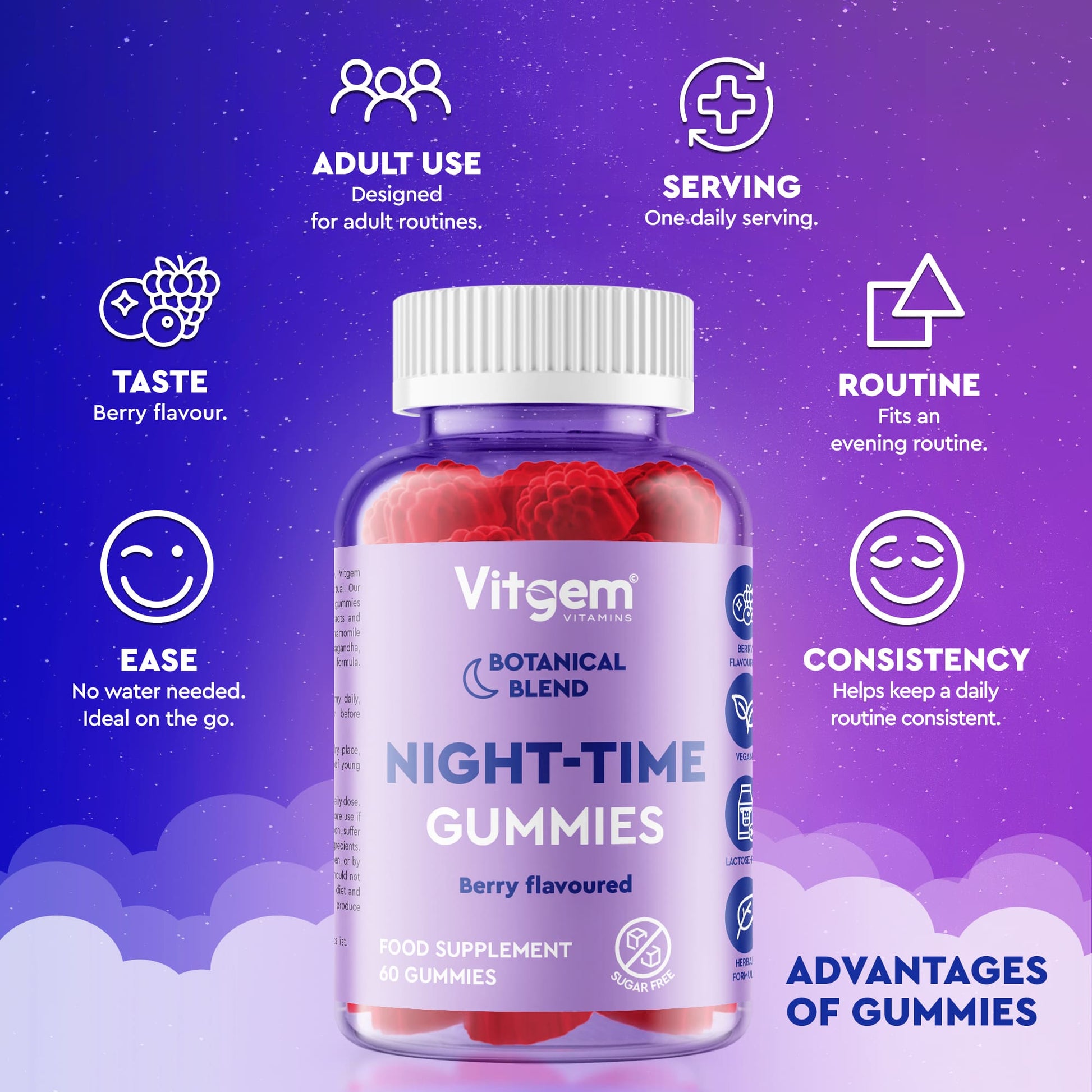 Sleep gummies berry flavoured - vegan gummy vitamins UK