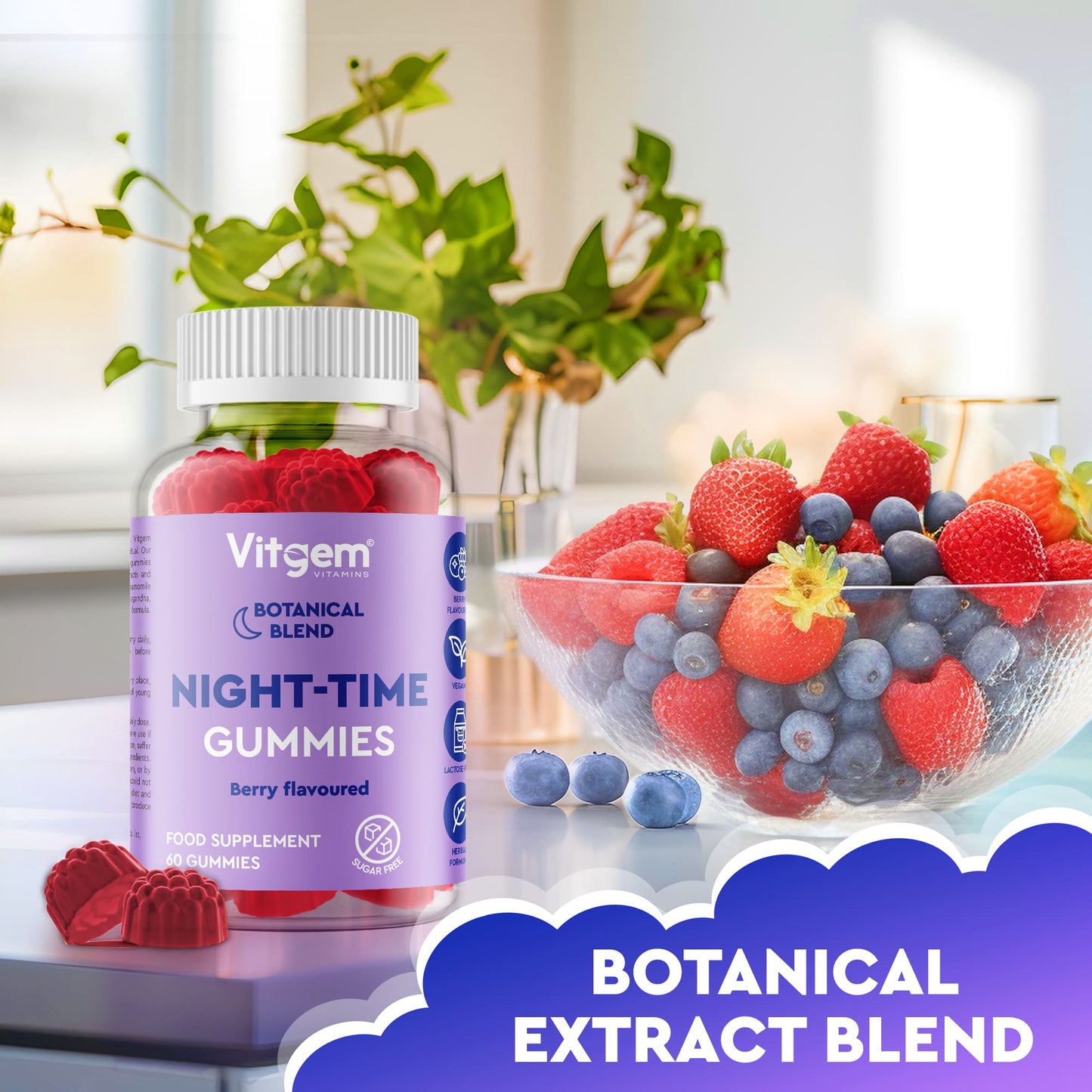 Vitgem sleep gummies back label - GMP certified UK made