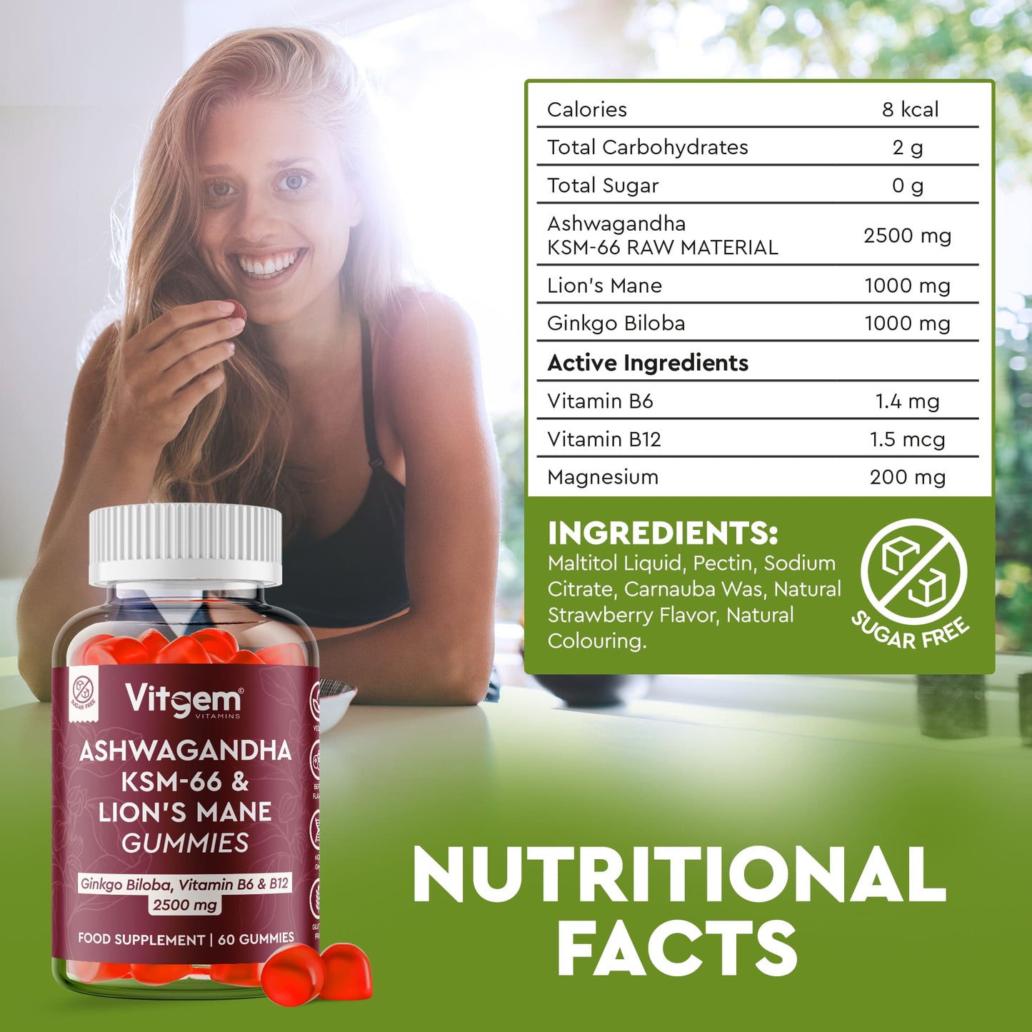 Nootropic focus gummies nutritional information