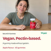Vegan, pectin-based Keto ACV gummies made without gelatin