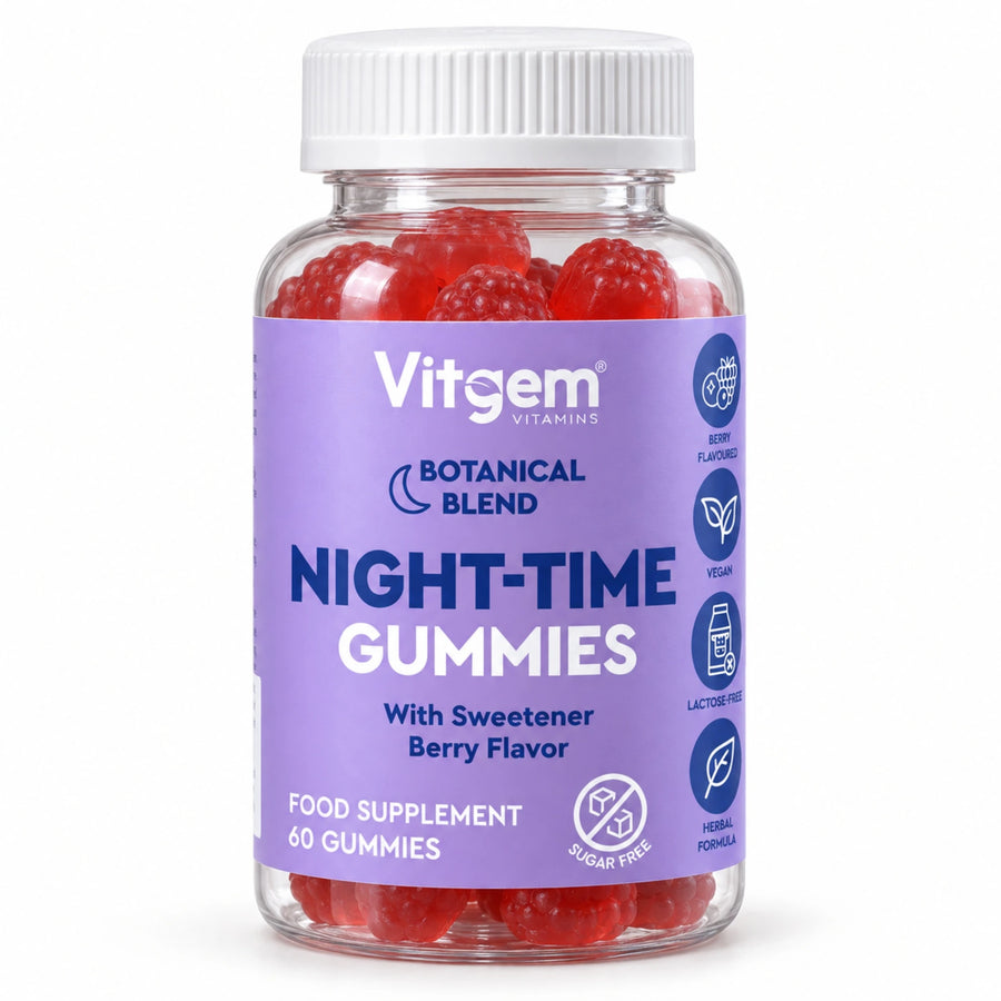 Night-Time Gummies — bottle of 60 berry-flavoured gummies