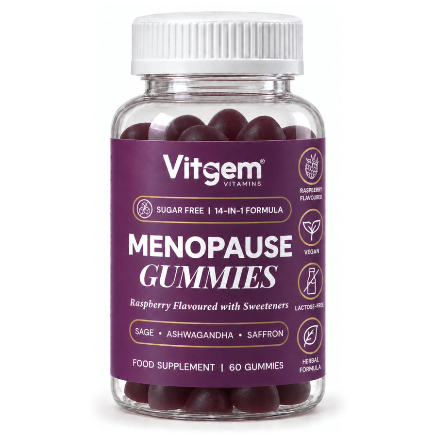 Bottle of 60 raspberry-flavoured Menopause gummies